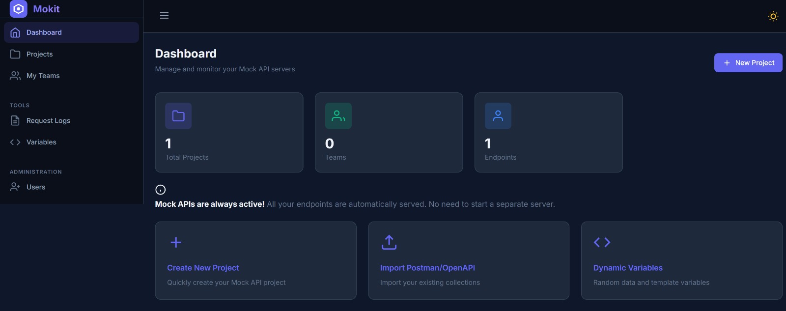 Mokit Dashboard
